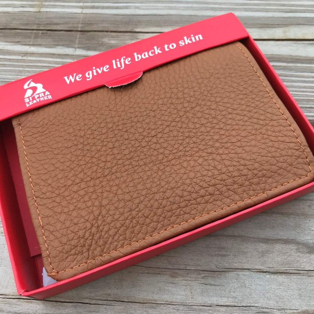 Supreme Leather Men Wallet Handmade Bifold W/ Box - Picture 6 of 8